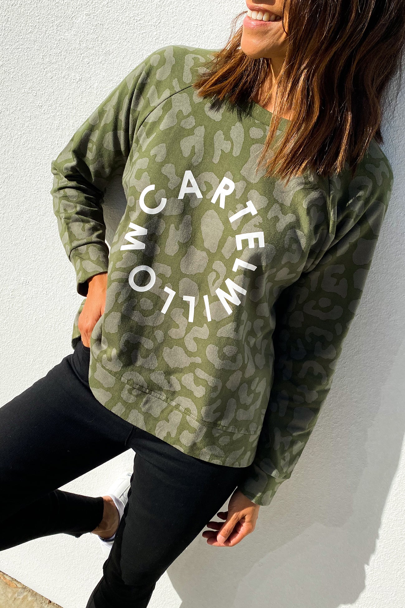 Gigi Sweater Khaki Leopard