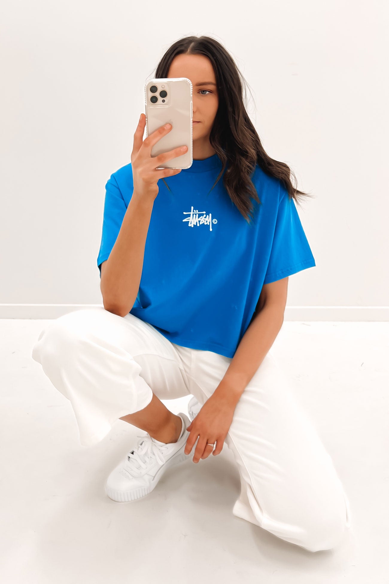Graffiti Boxy Tee Strong Blue