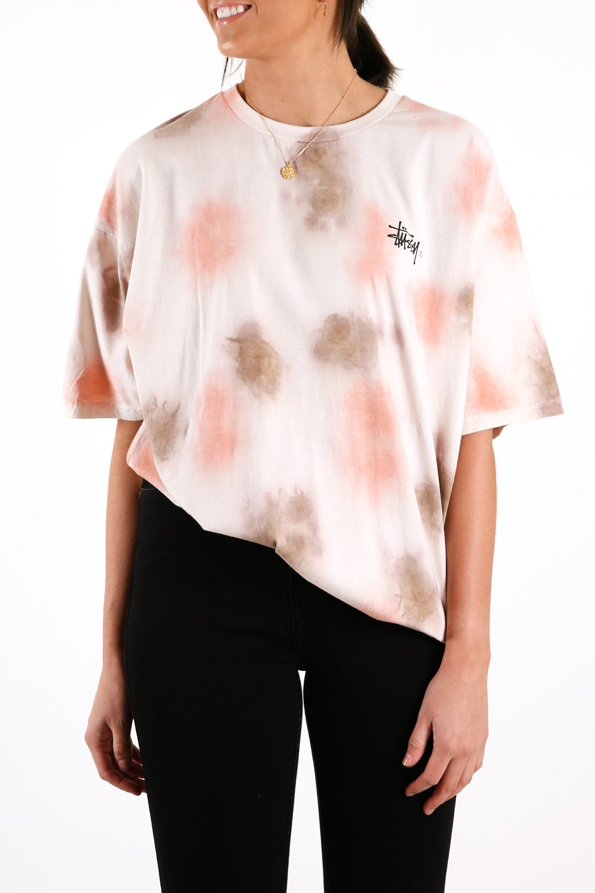 Graffiti Tie Dye Relaxed Tee Blush