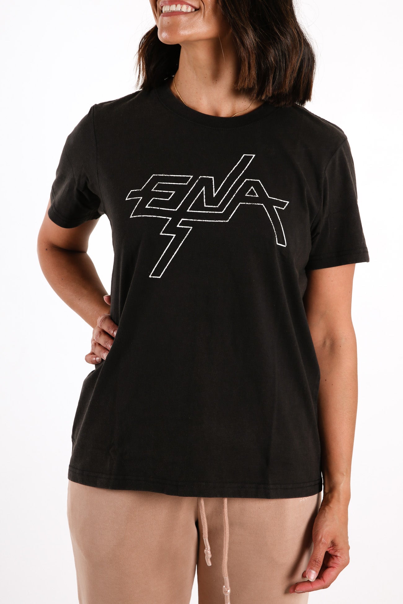 Block Logo Graphic Tee Washed Black