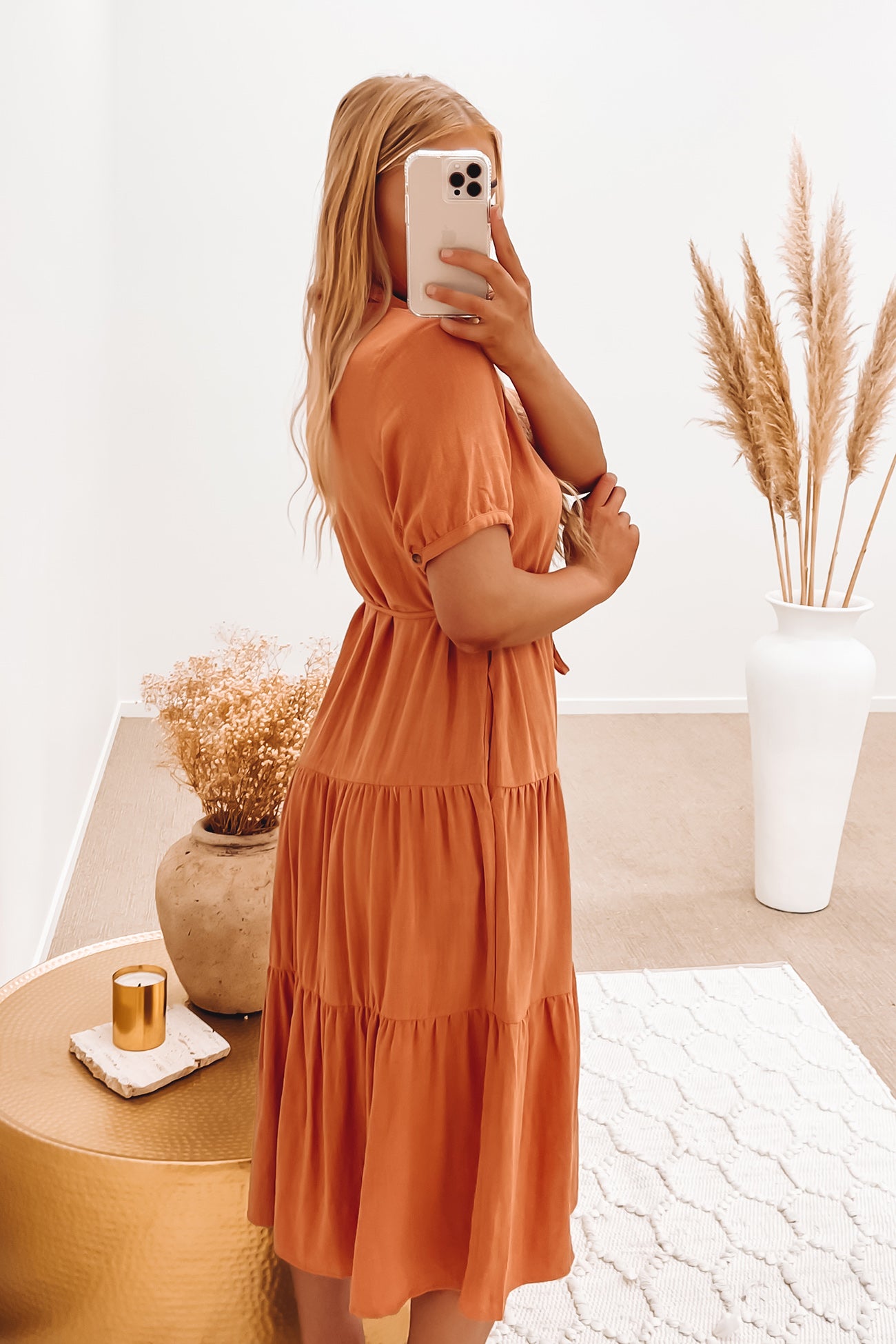 Griffin Midi Dress Rust