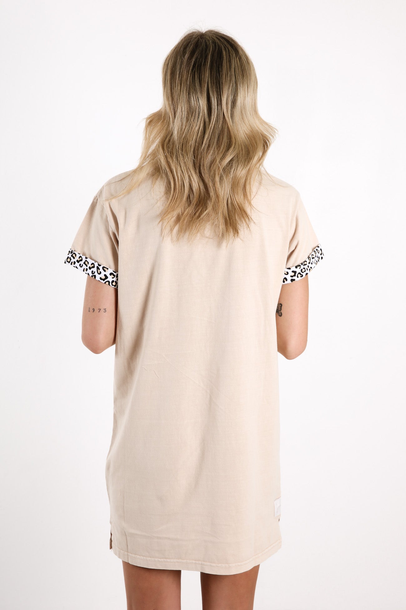 Hear Me Roar Tee Dress Tan Leopard