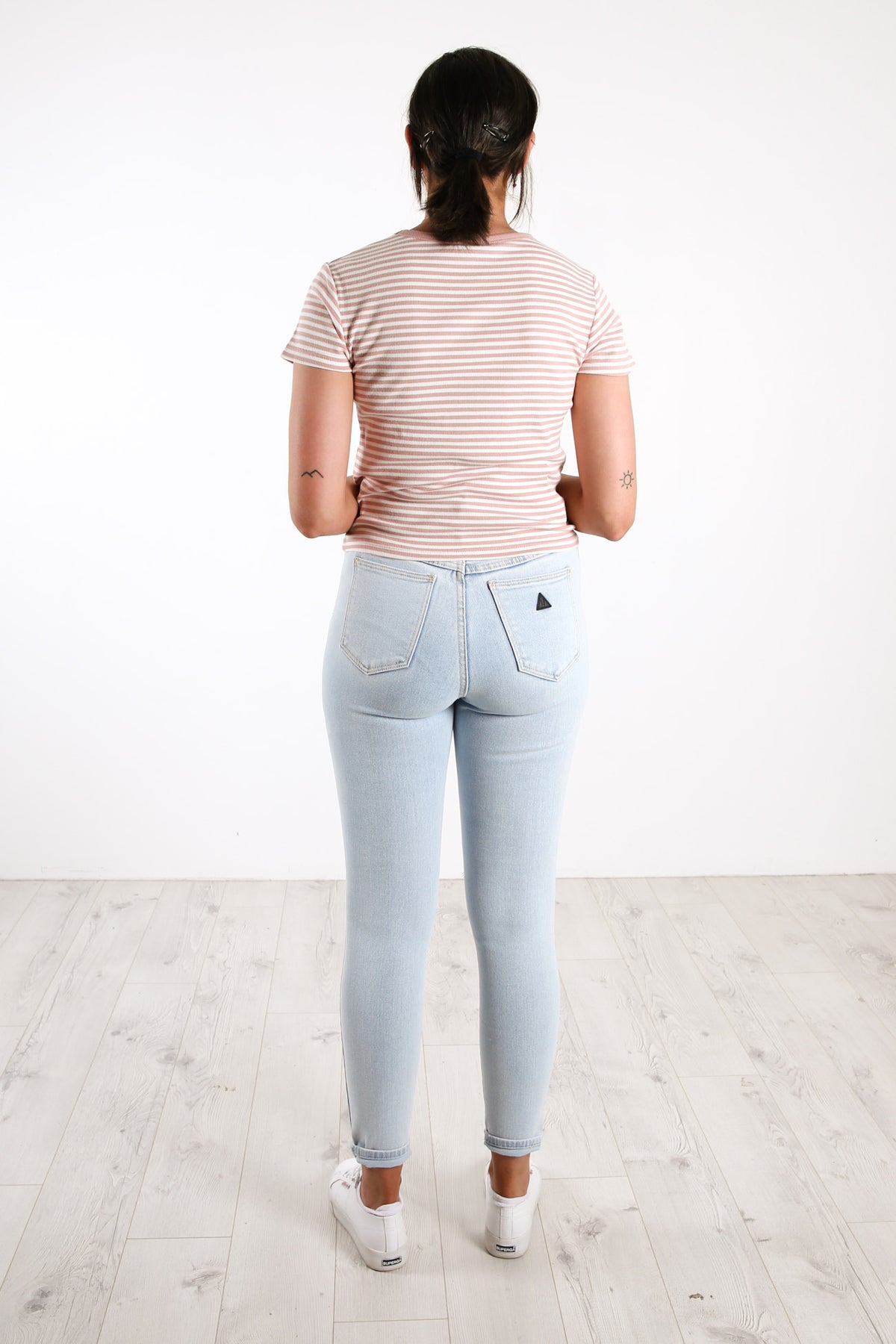 Hyde Stripe Rib Tee Blush