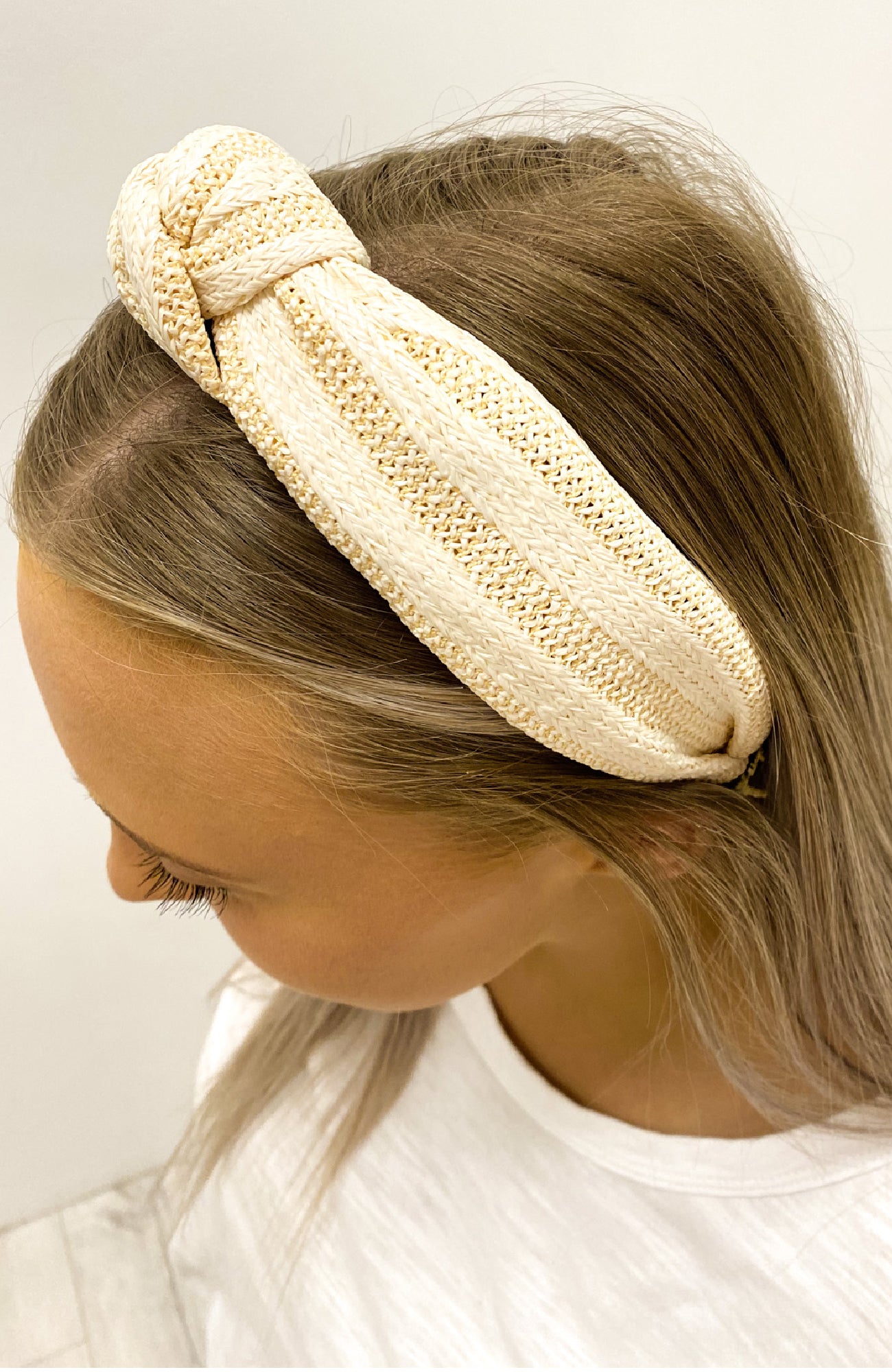 Luna Knotted Headband Cream