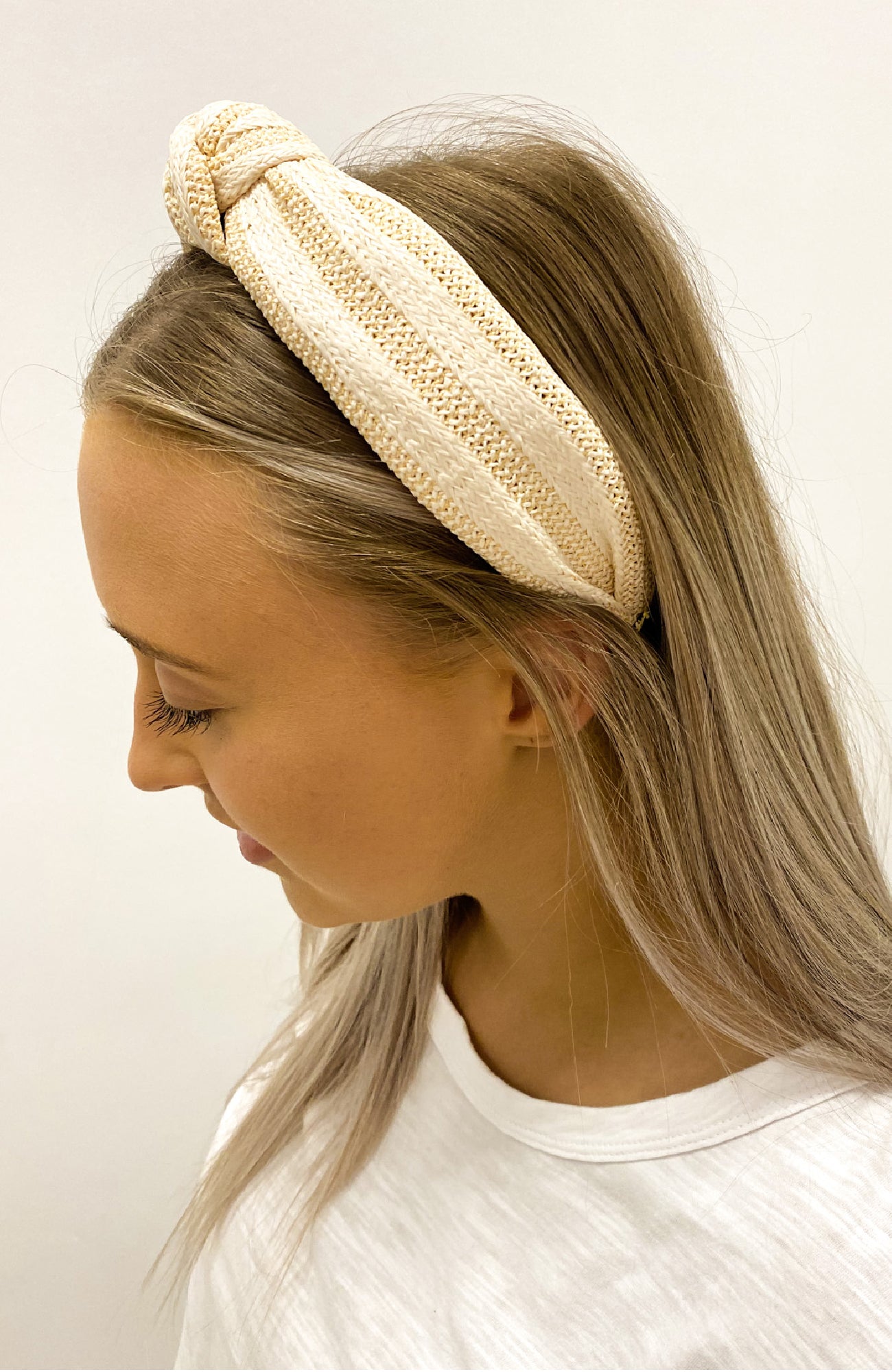 Luna Knotted Headband Cream
