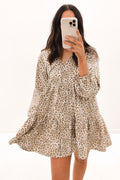 Indianna Mini Dress Taupe Zebra