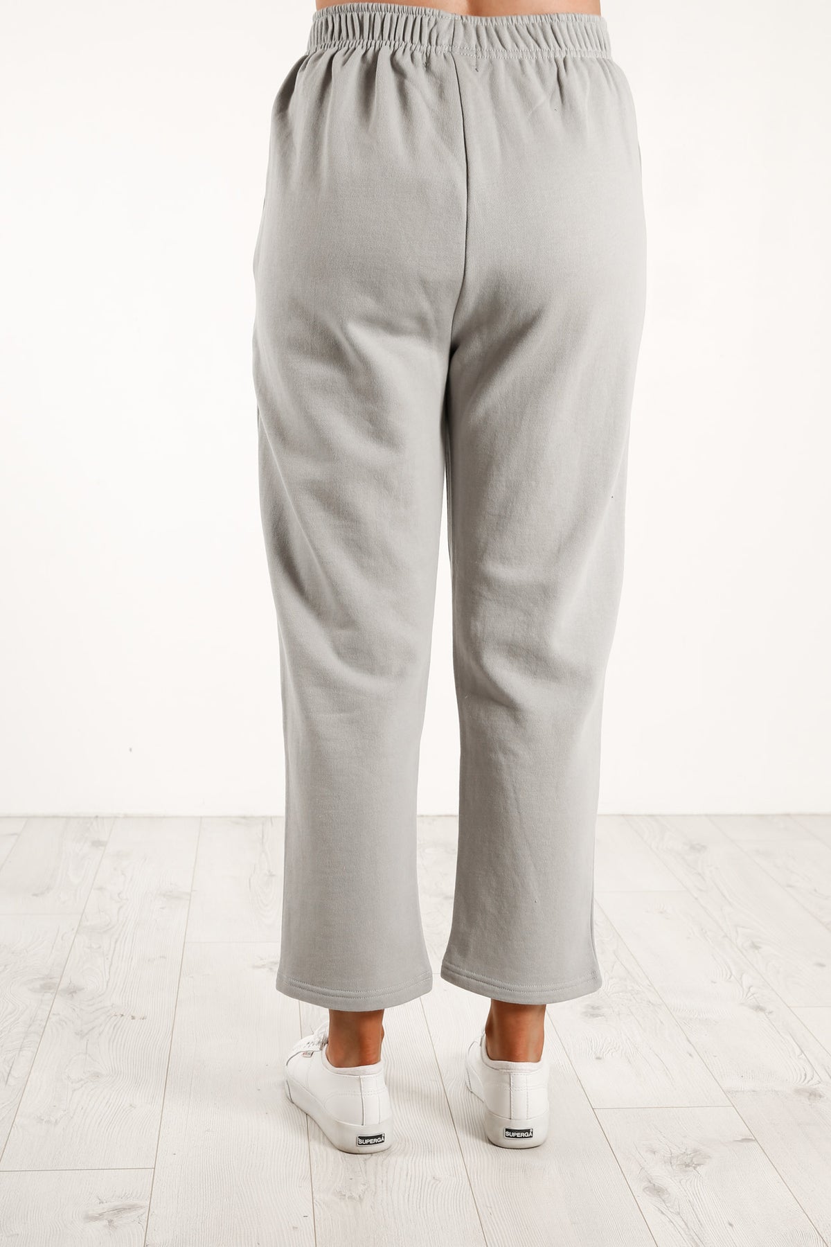 Italic Crop Sweatpant Flat Grey