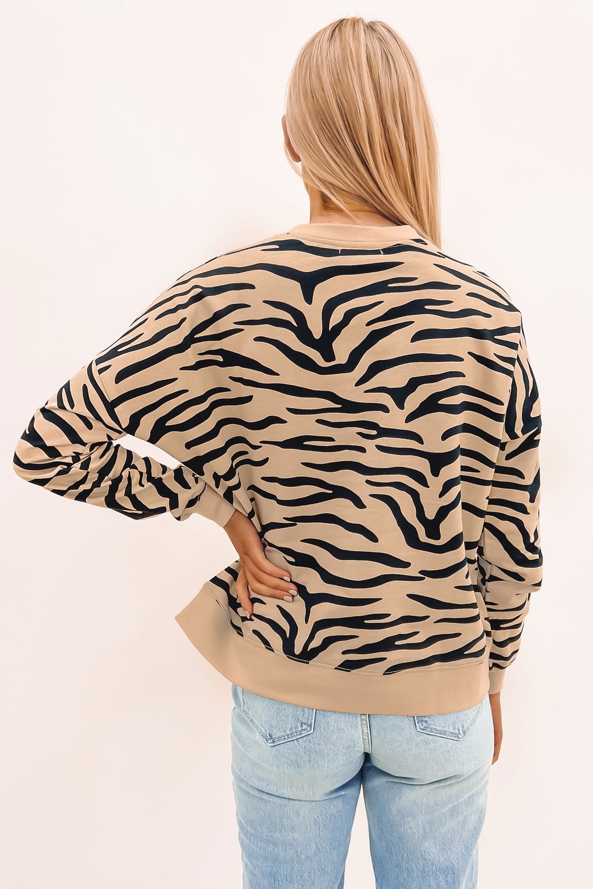 Izzy Sweater Taupe Zebra