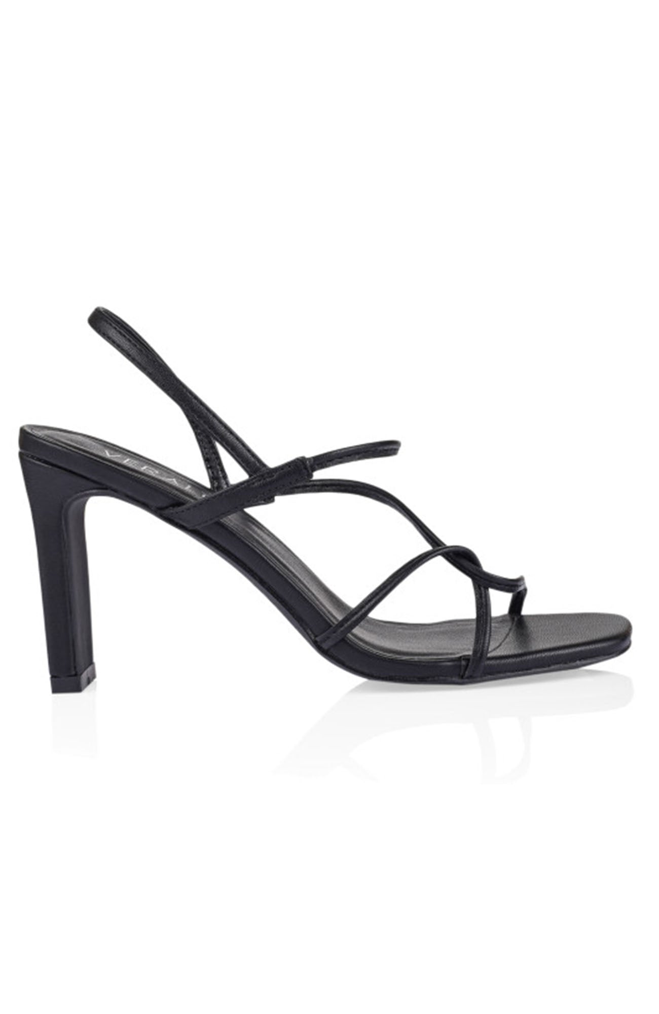 Kingston Strappy High Heel Black Smooth