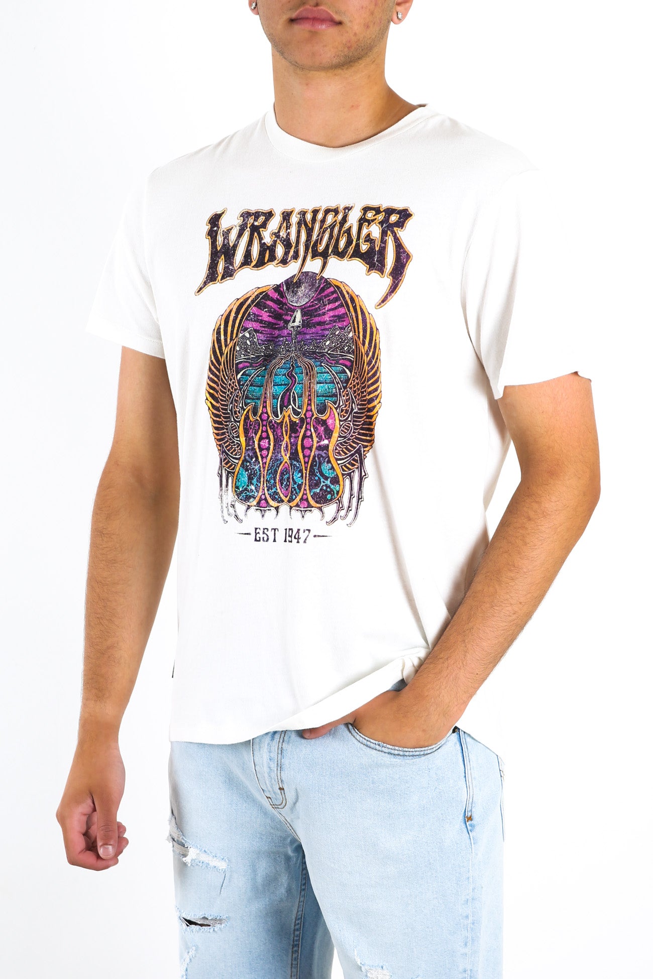 Landslide Short Sleeve Tee Vintage White