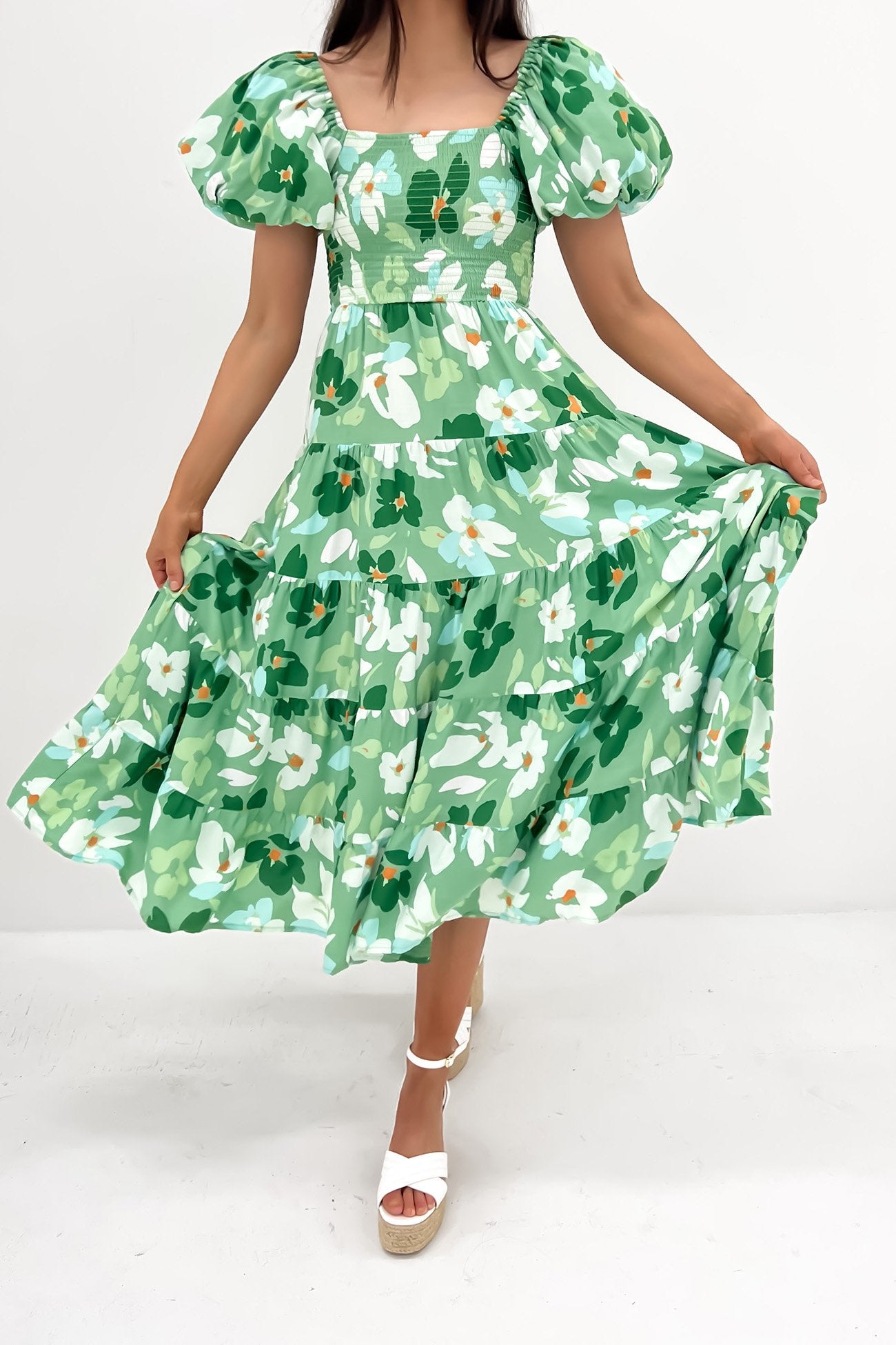 Laren Midi Dress Green