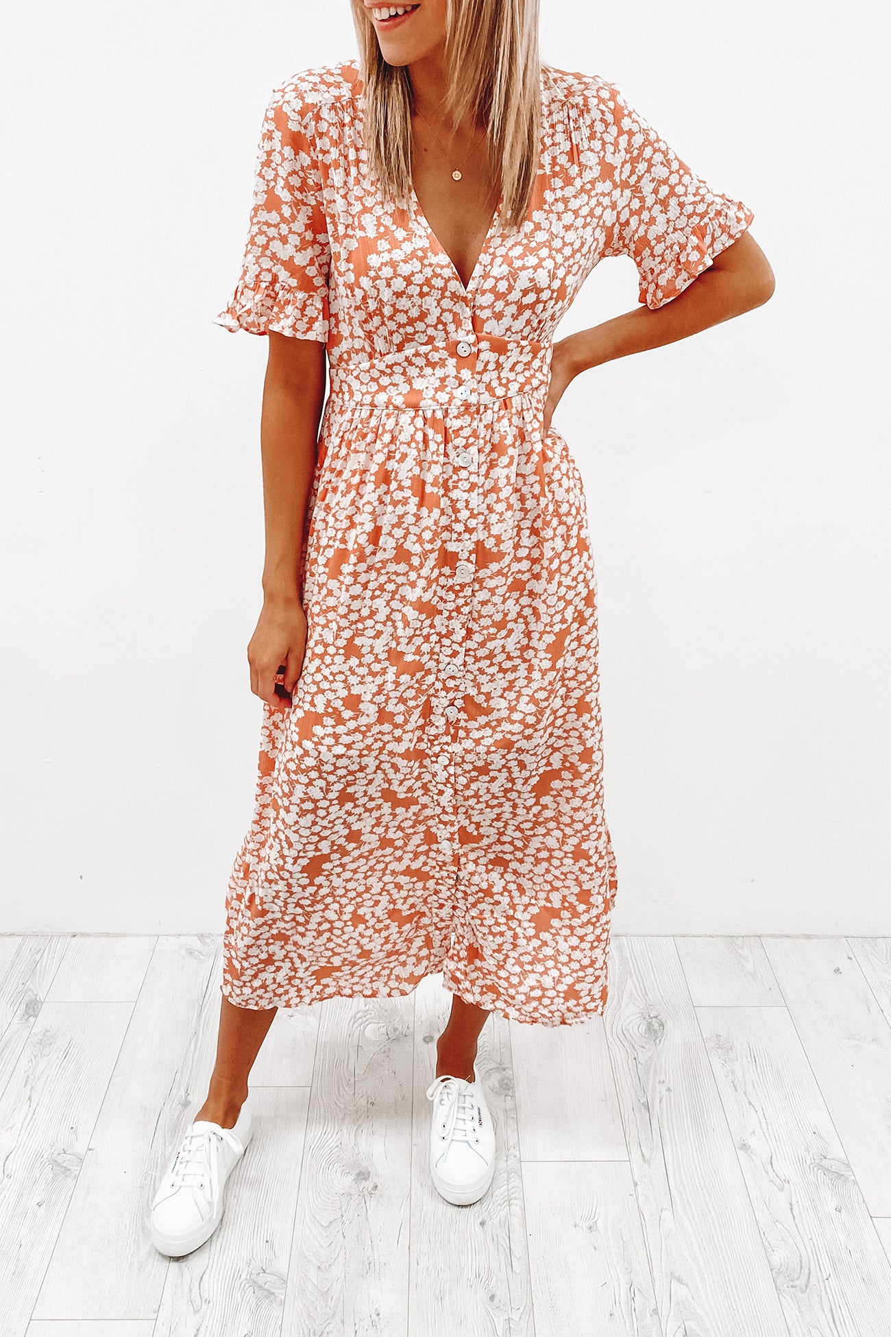 Leave Me Lonely Dress Orange