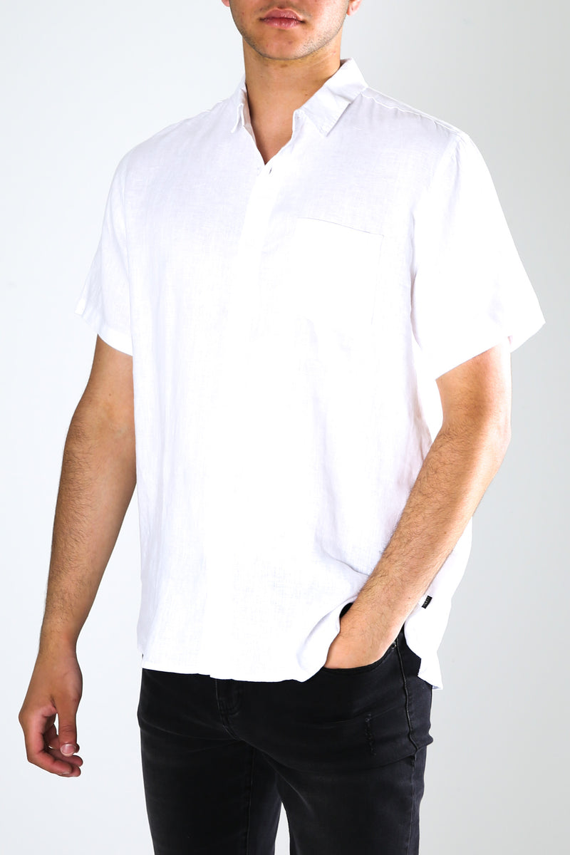 Linen Short Sleeve Shirt White