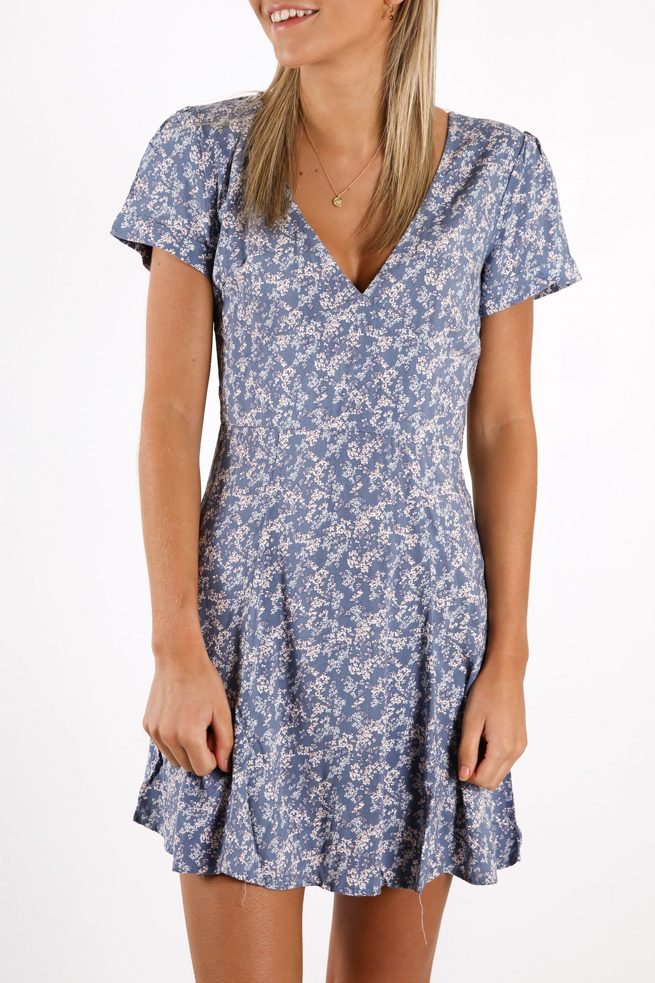 Love Me Not Dress Blue Fog