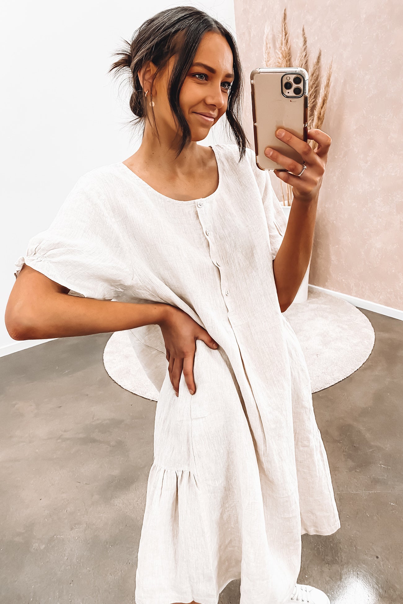 Luna Midi Dress Beige