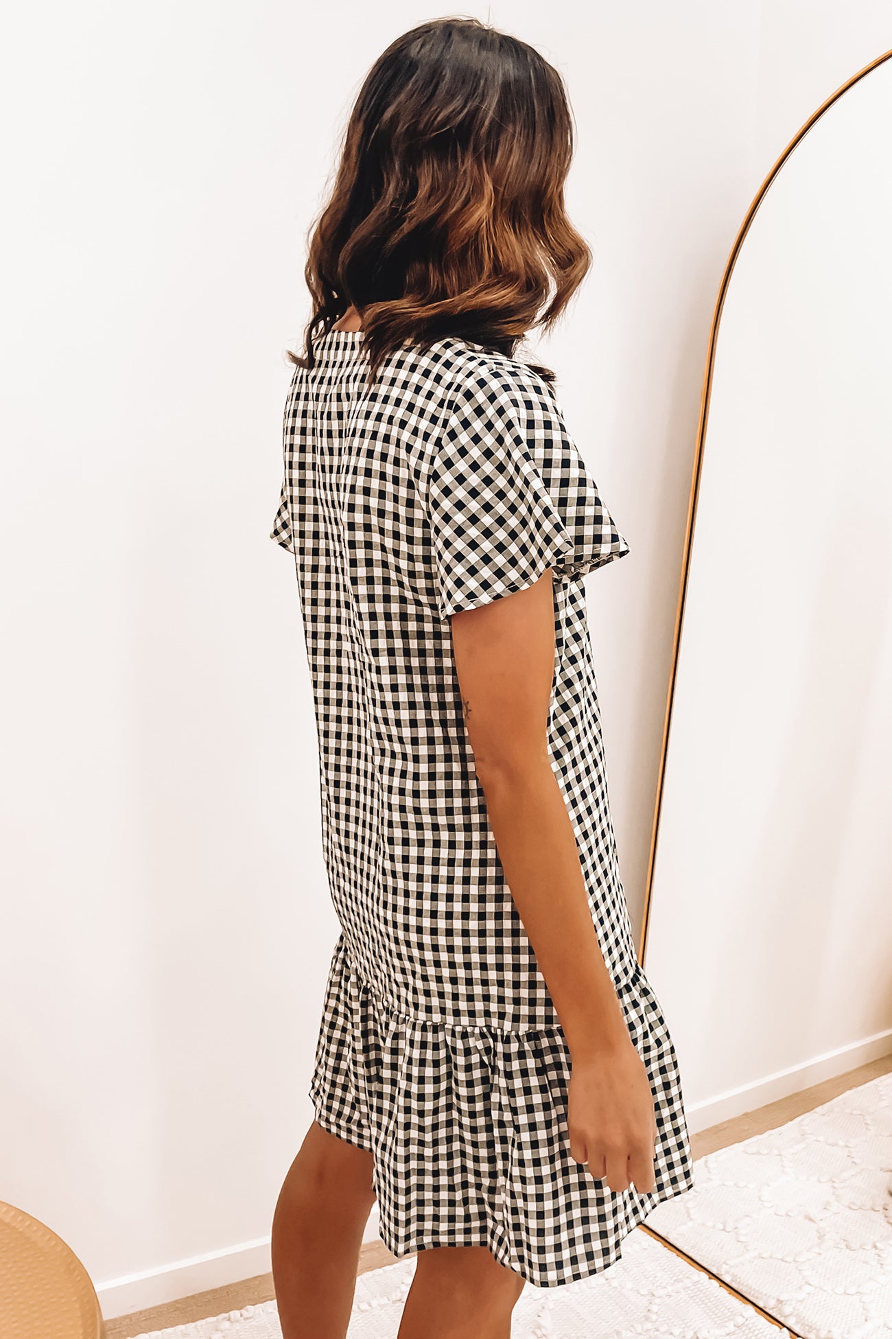 Lyra Mini Dress Black Gingham