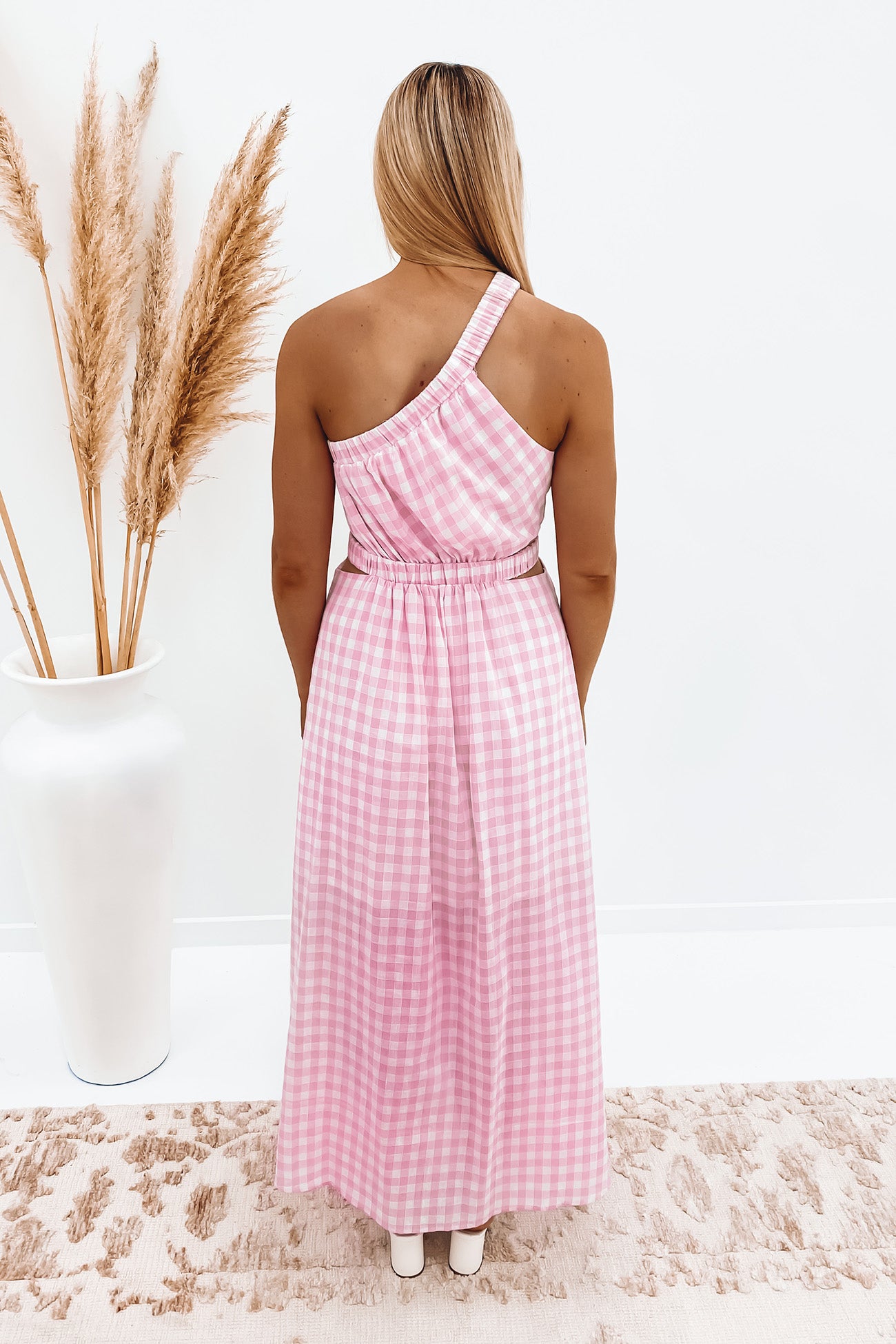 Macey Maxi Dress Pink Check
