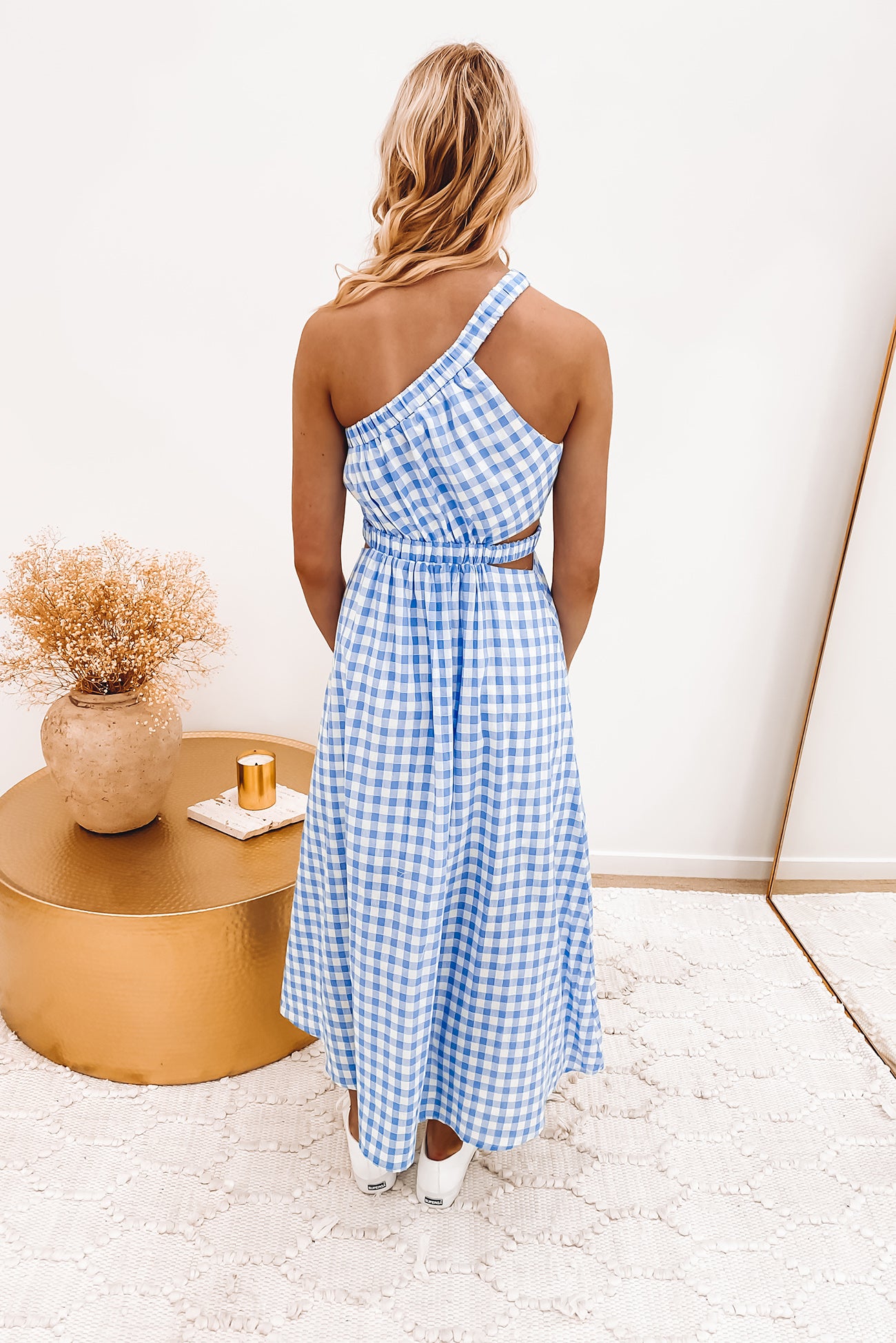 Macey Maxi Dress Blue Check