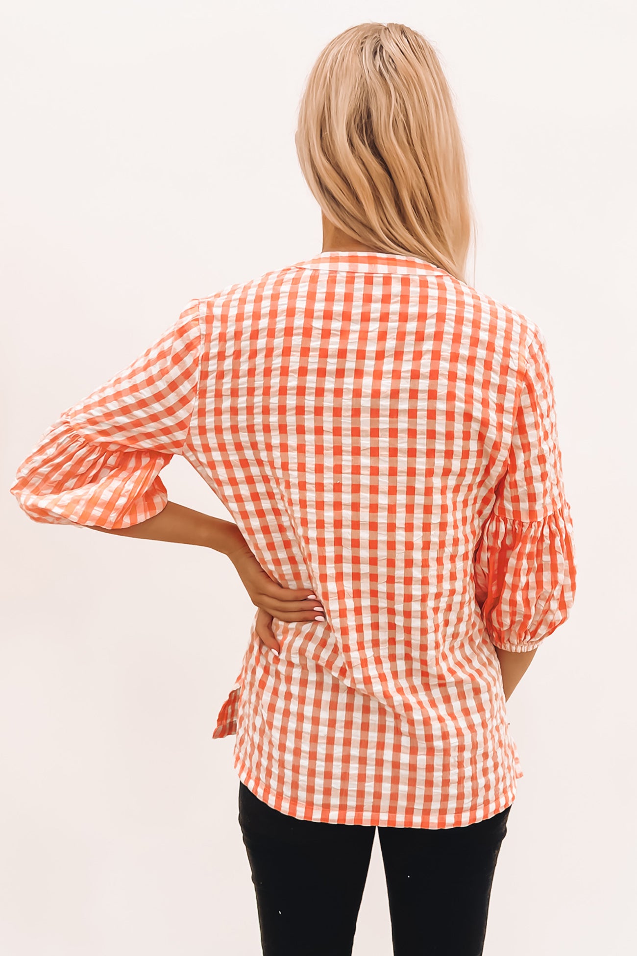 Marina Check Top Coral