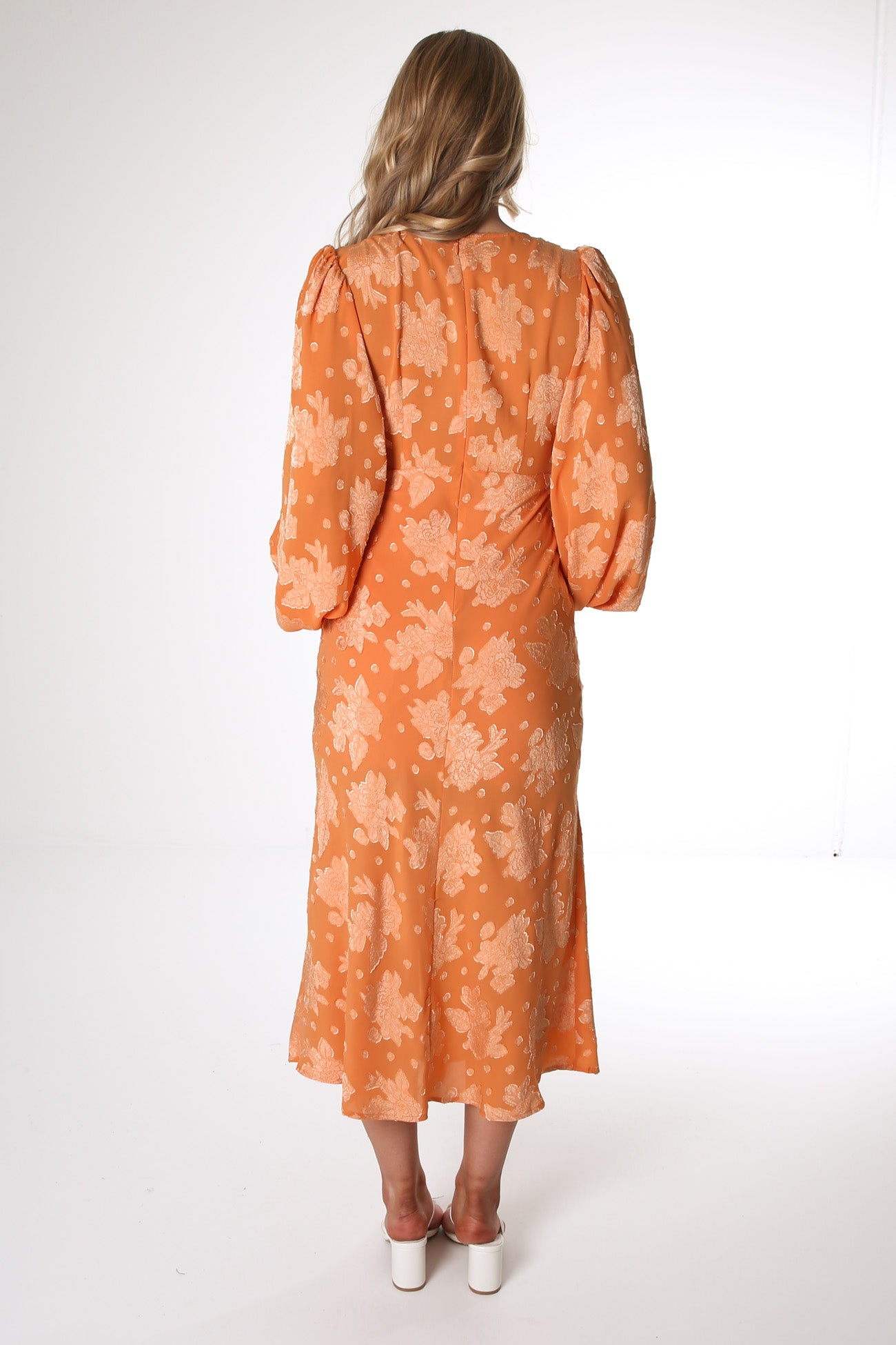 Mateo Midi Dress Orange