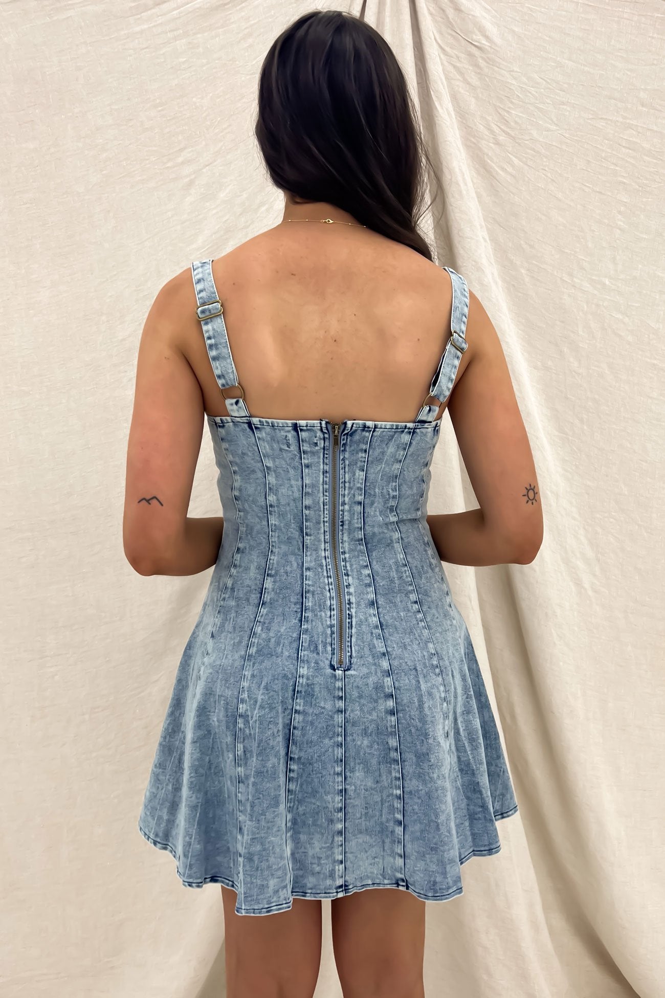 Mellie Denim Mini Dress Blue