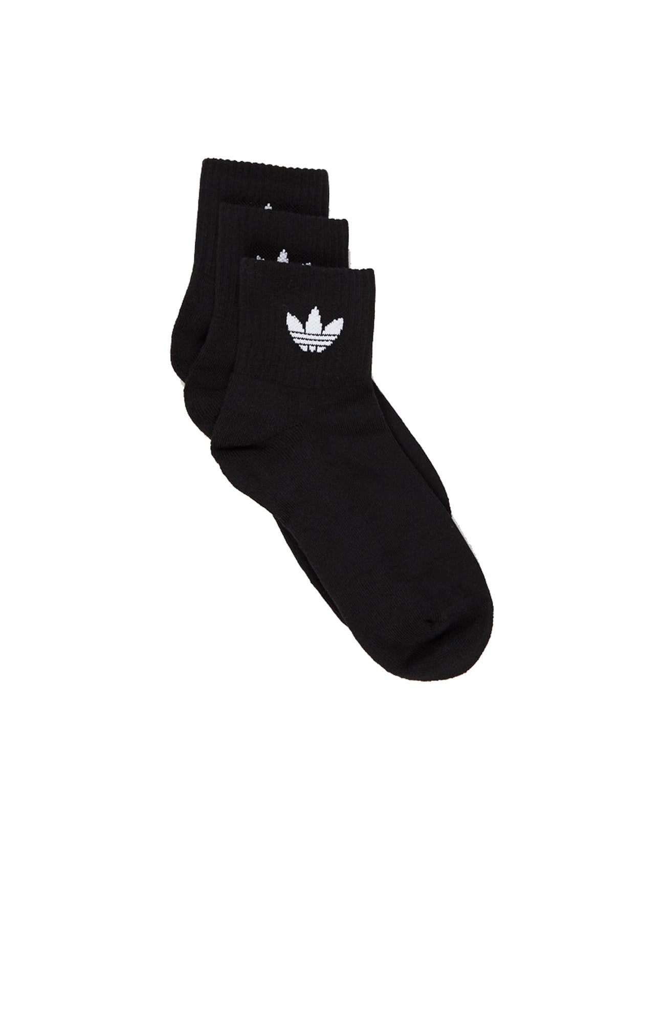 Mid Cut Ankle Socks 3 Pairs Black