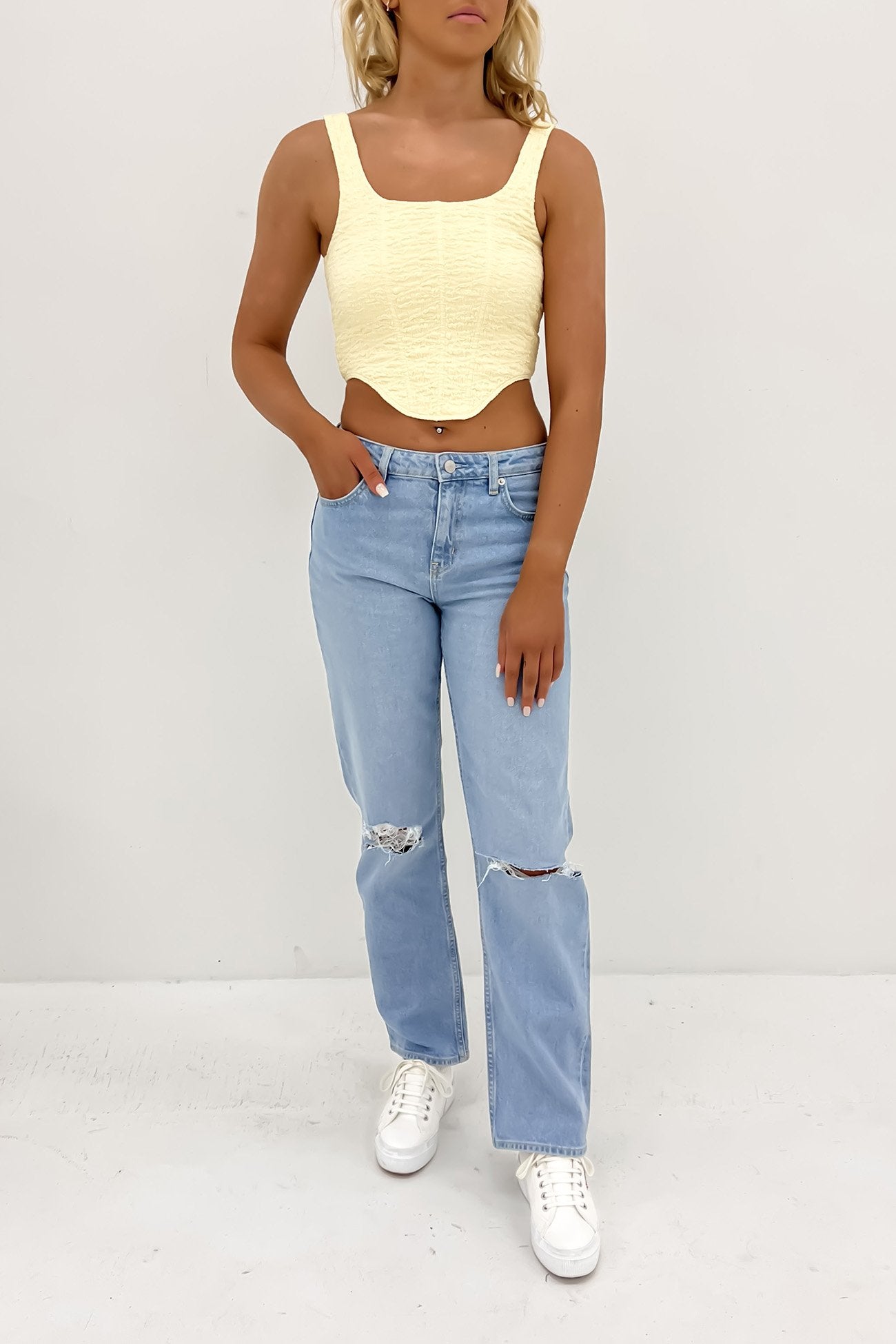 Mid Vintage Straight Jean Theoretical Blue