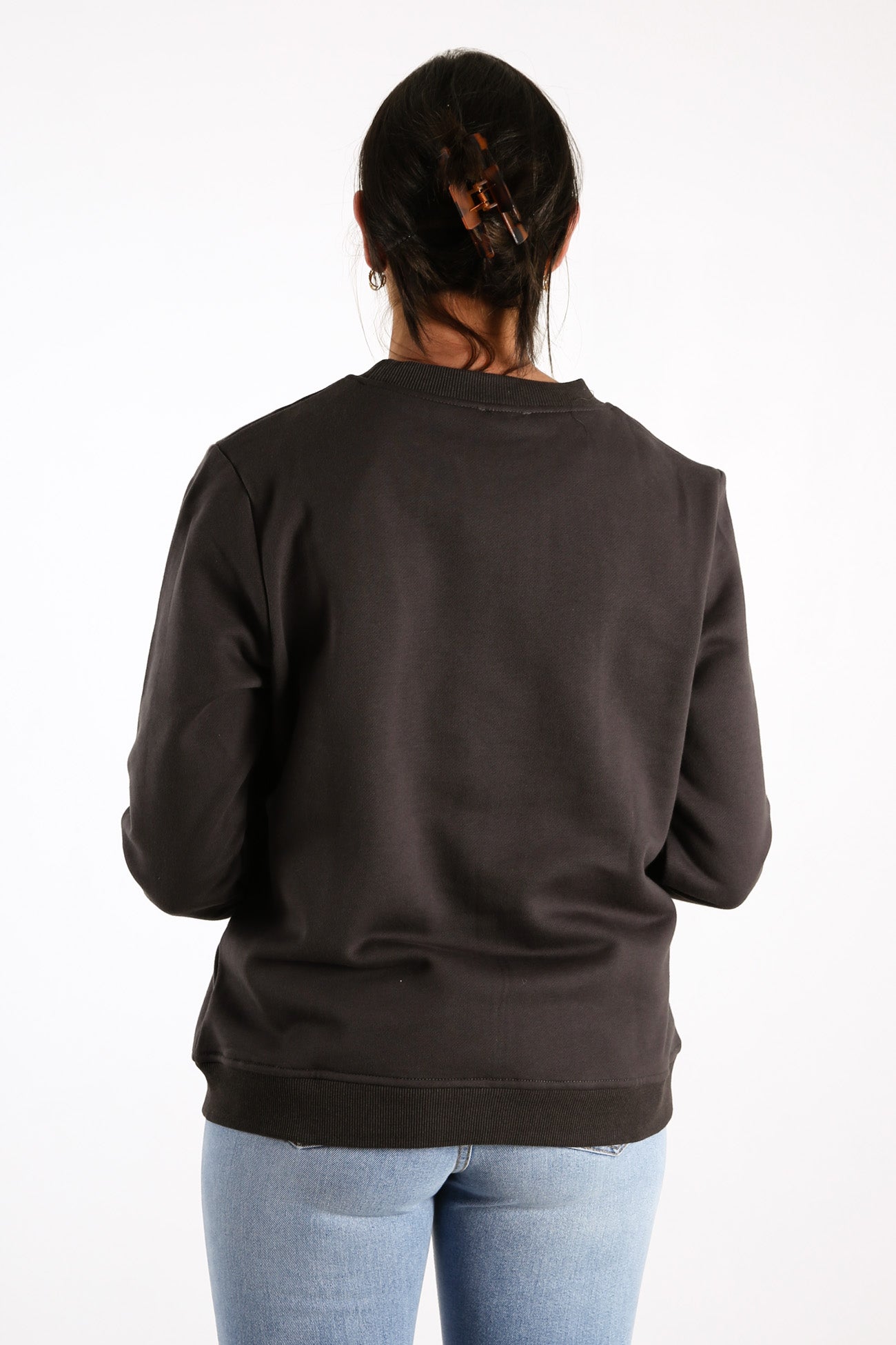 Mini Embroidered Jumper Charcoal Beige