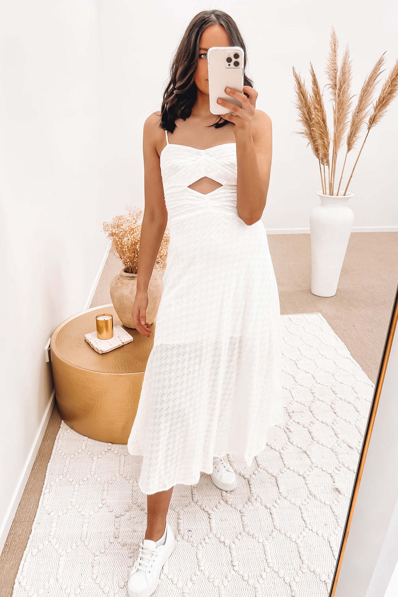 Mona Midi Dress White