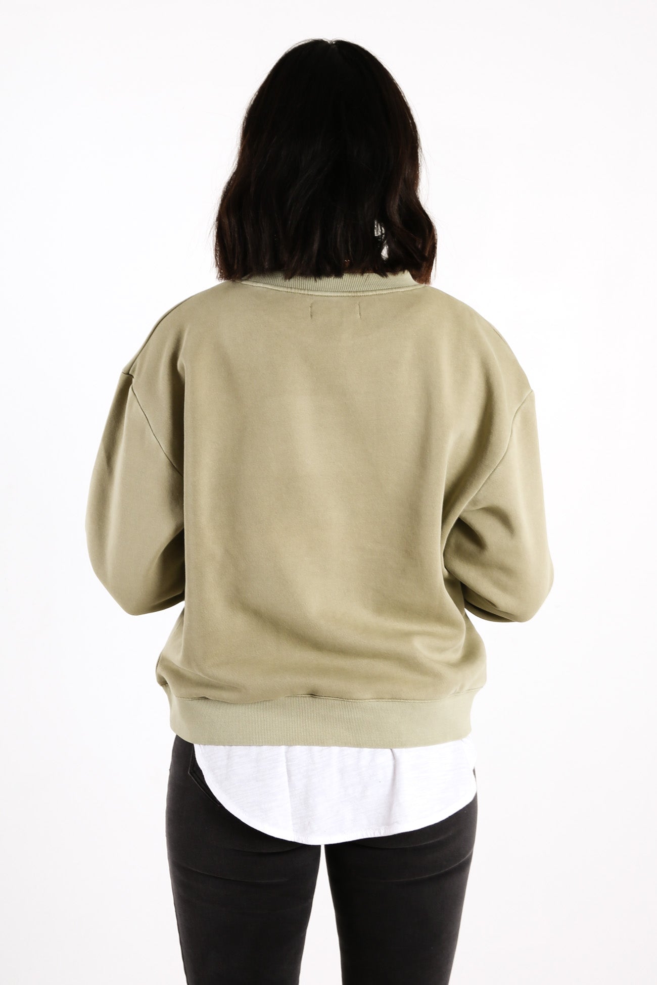 Nude Classics Slogan Sweat Washed Sage