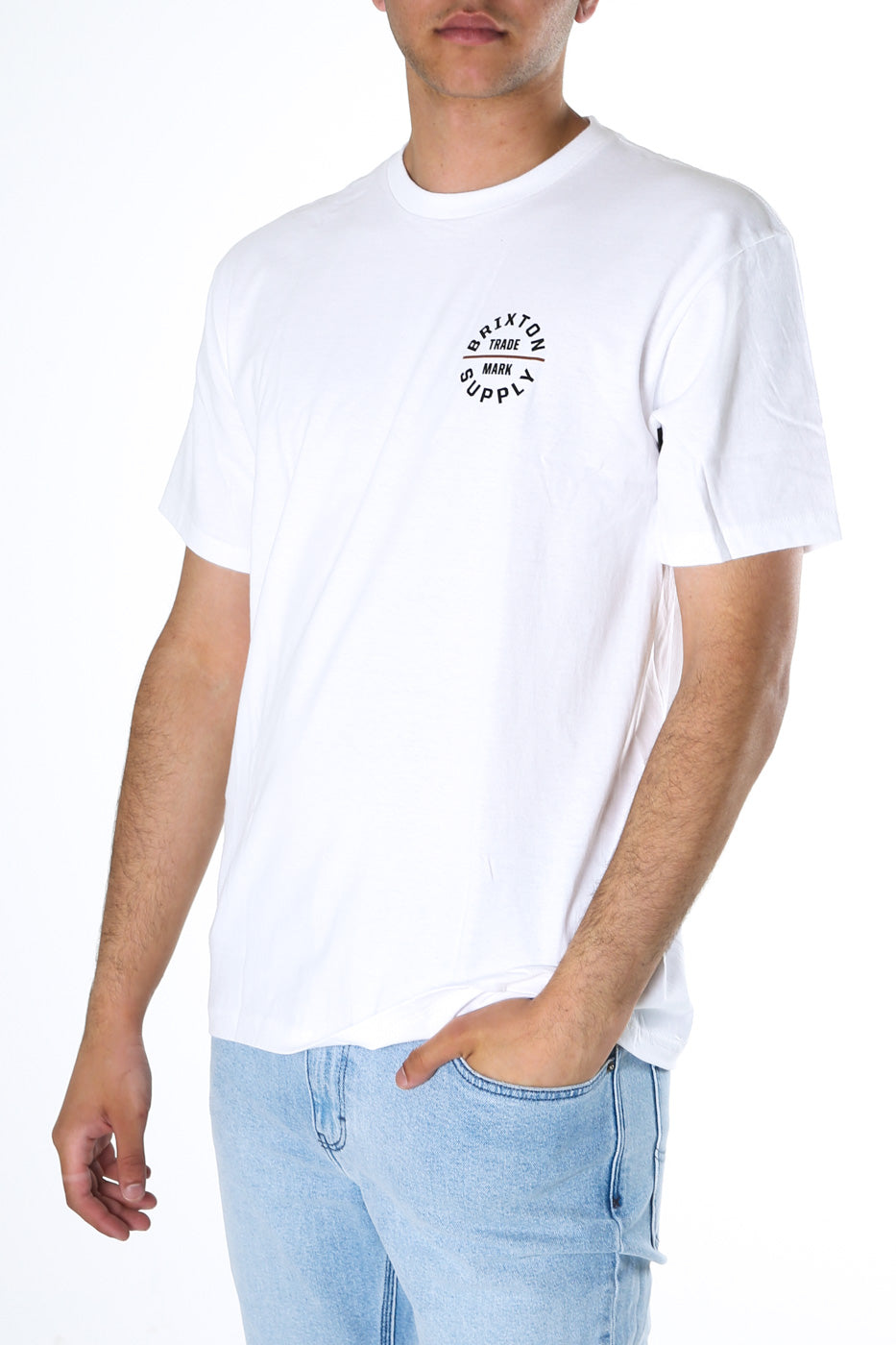 Oath V Short Sleeve Standard Tee White Black