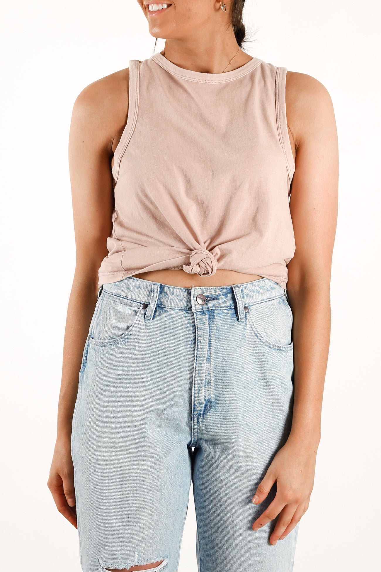 Off Beat Tank Dusty Pink