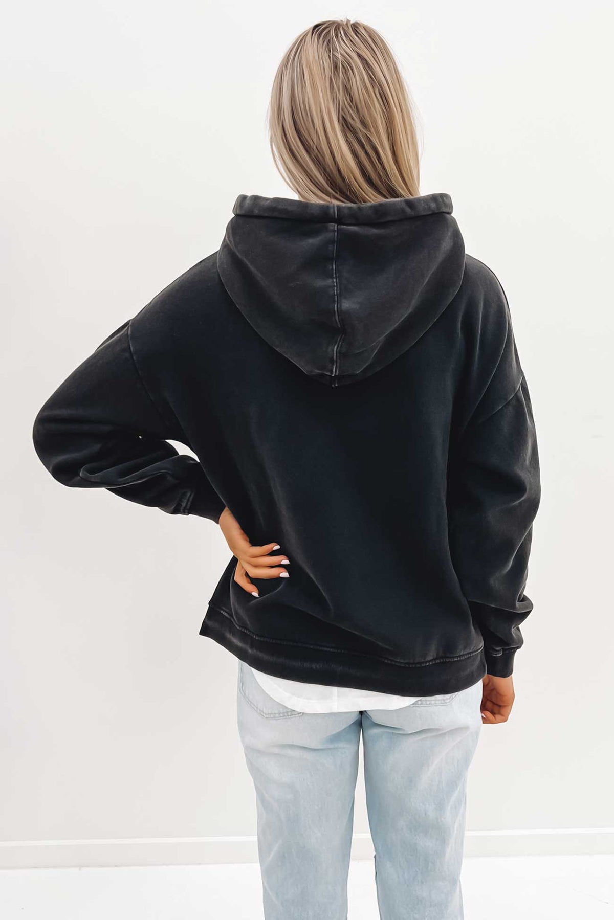 Oversized Hoody Washed Black - Jean Jail