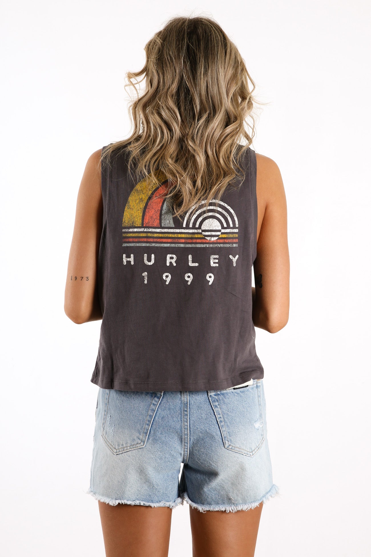 Para Dreamer Crop Biker Tank Thunder Grey