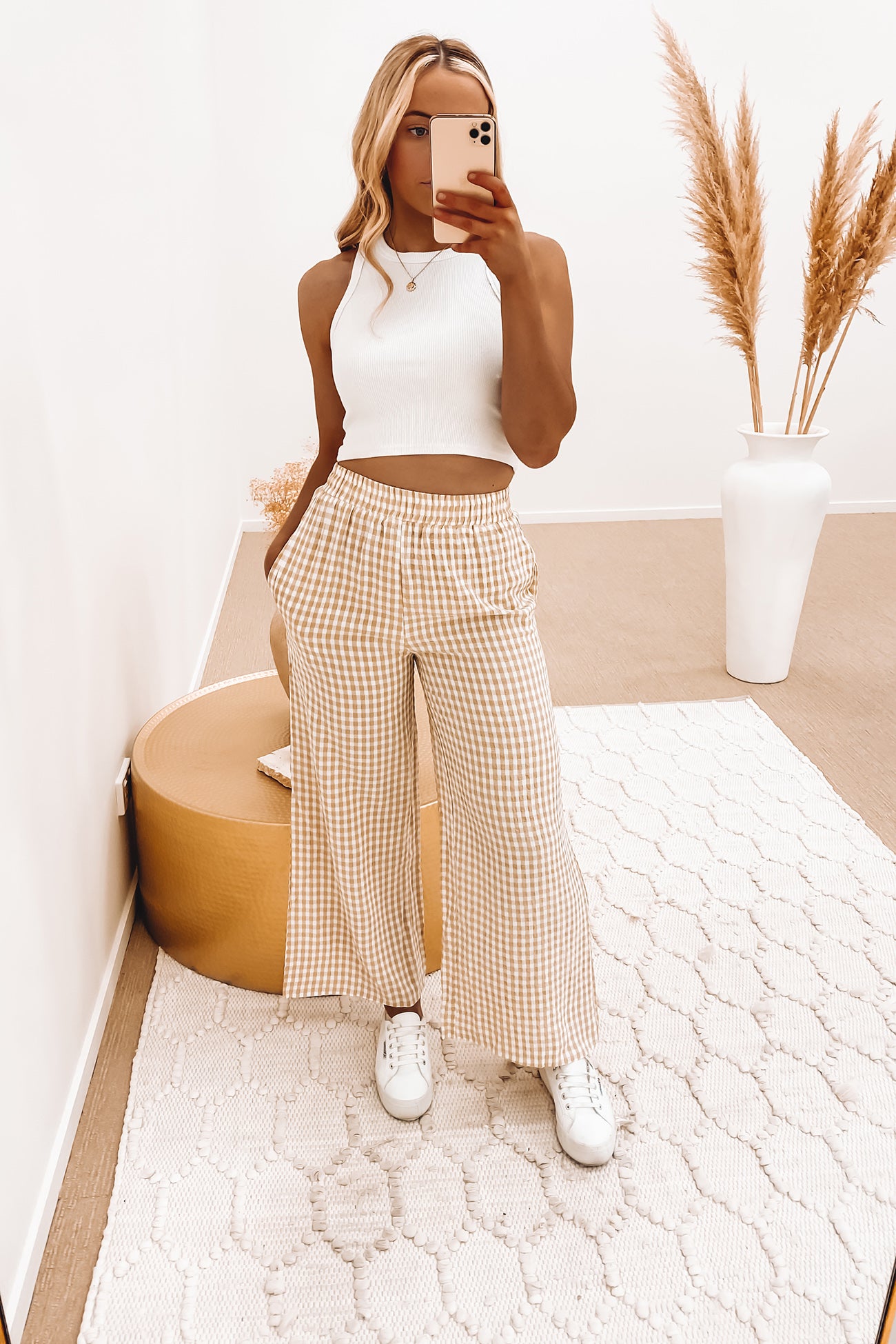 Pip Pant Beige Gingham