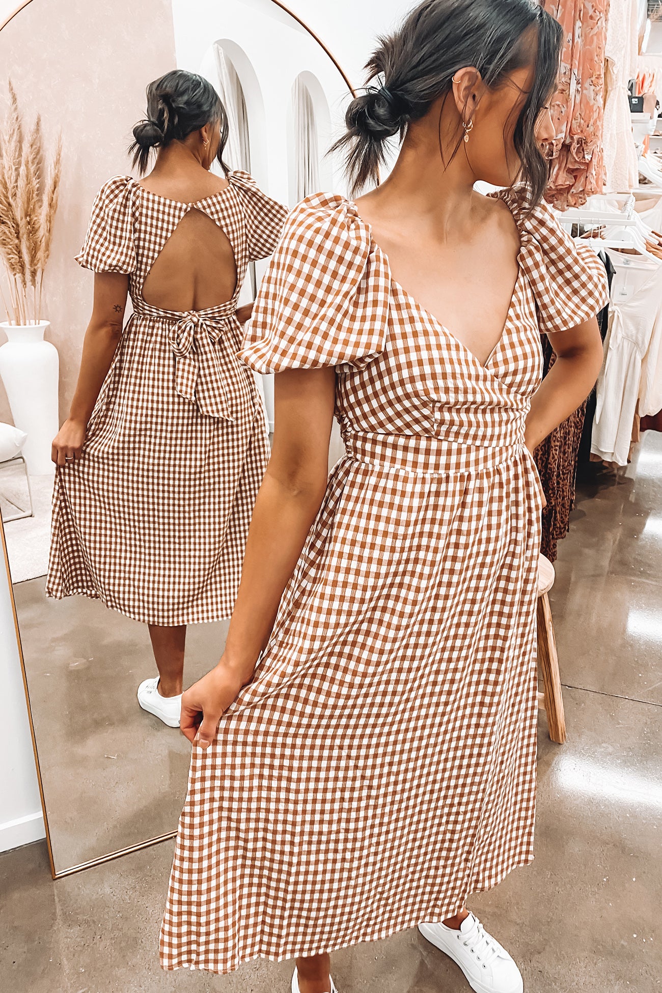 Piper Midi Dress Brown