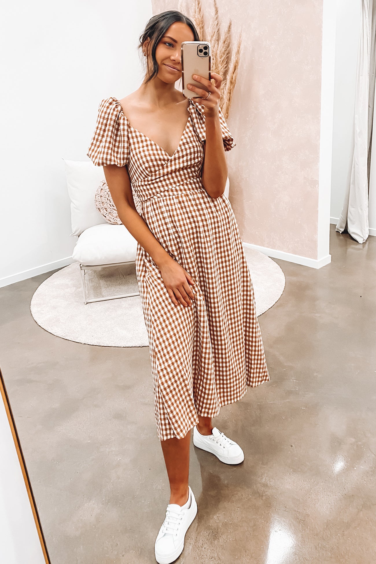 Piper Midi Dress Brown