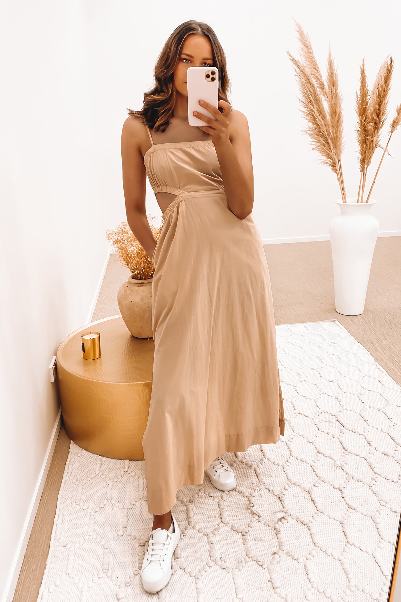 Rana Cut Out Maxi Dress Latte