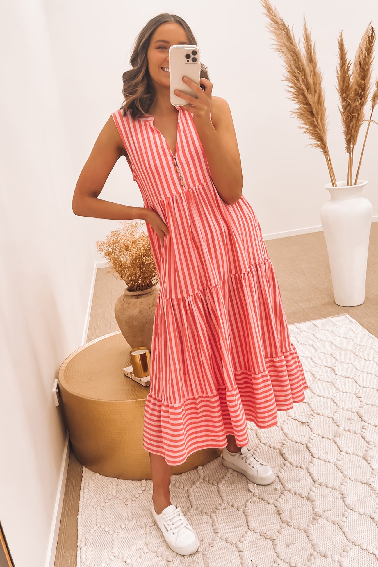 Rayne Maxi Dress Pink Stripe