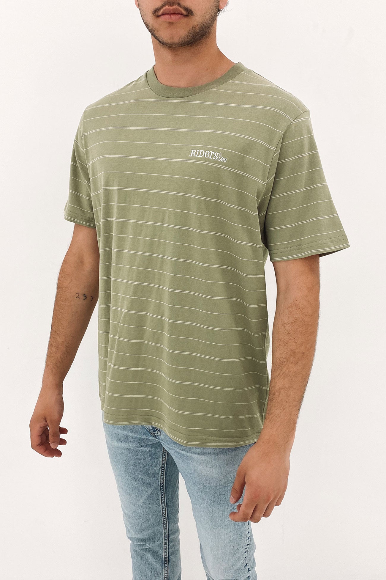 Relaxed Tee Khaki Stripe