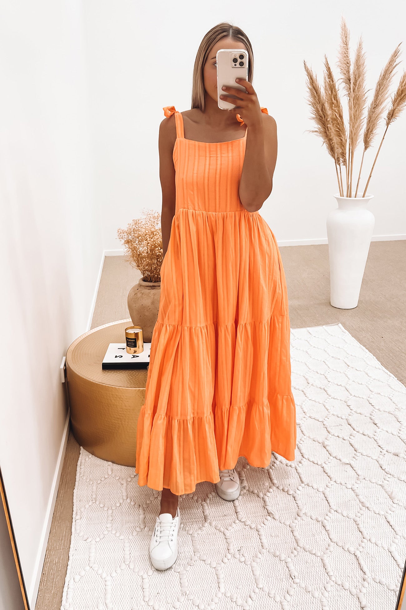 Rhett Midi Dress Orange