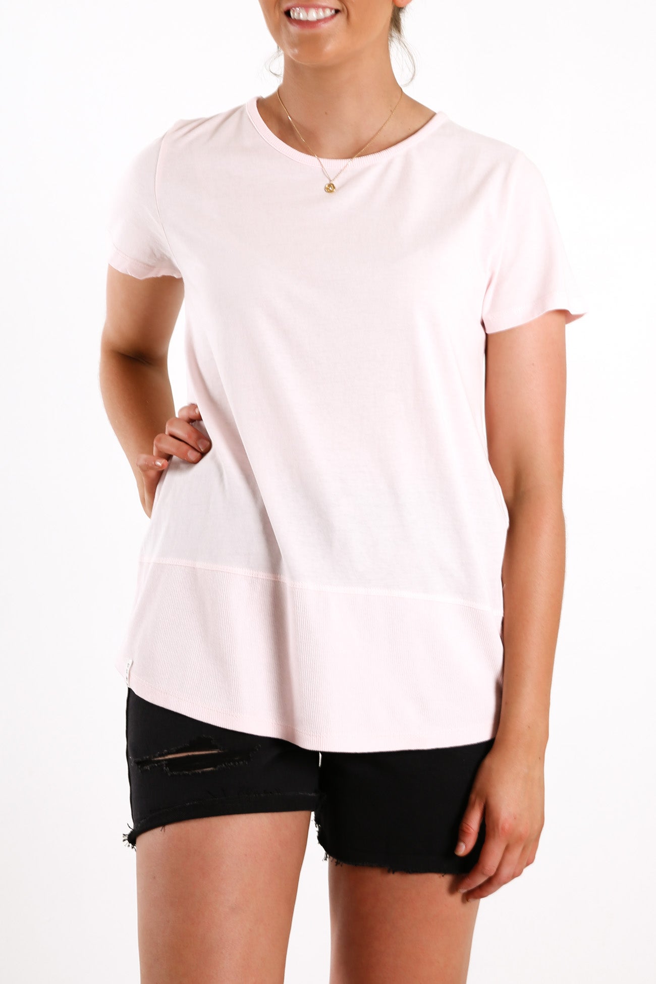 Rib Short Sleeve Tee Rose