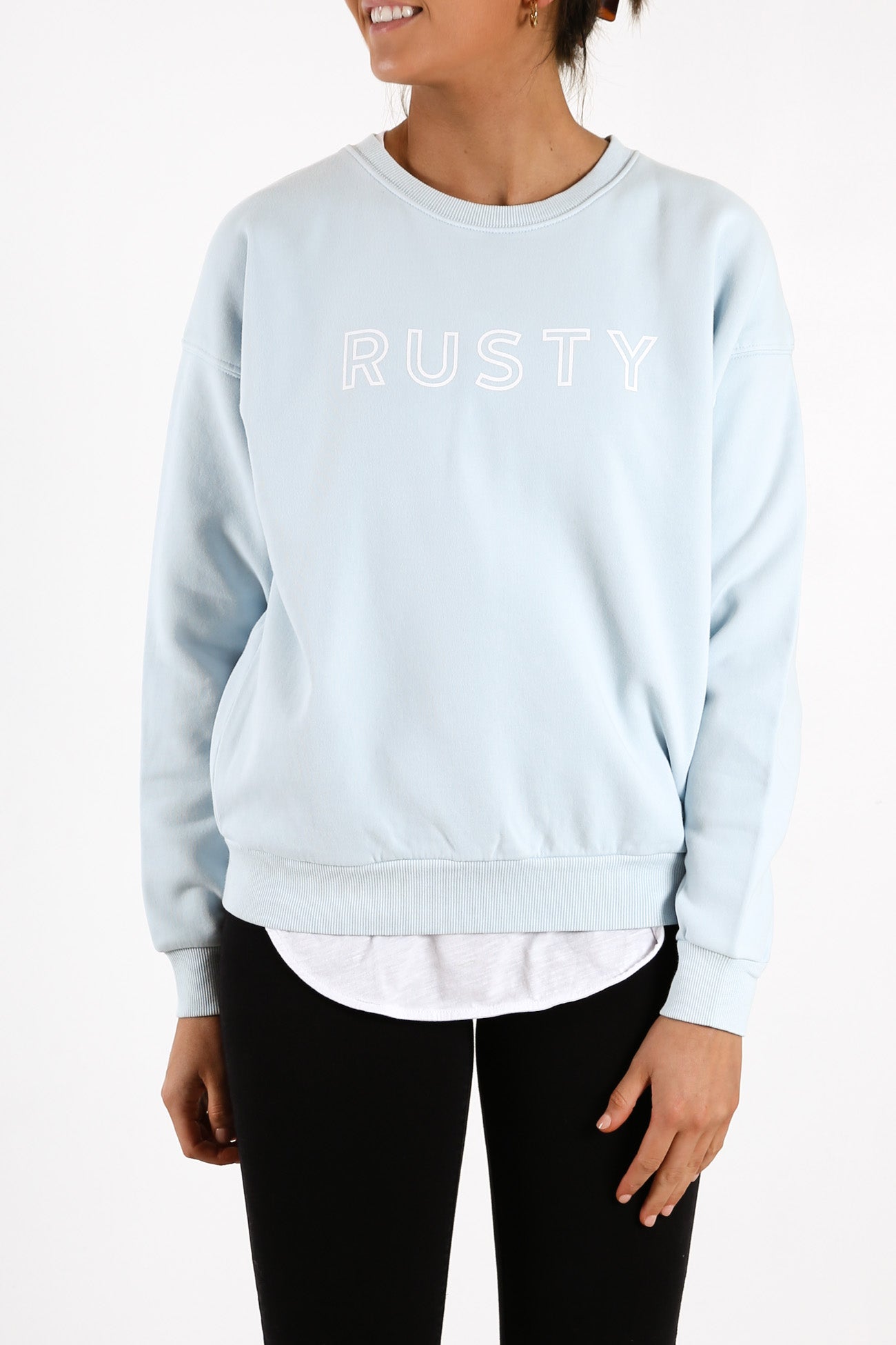 Rusty Essentials Crew Neck Fleece Ballard Blue