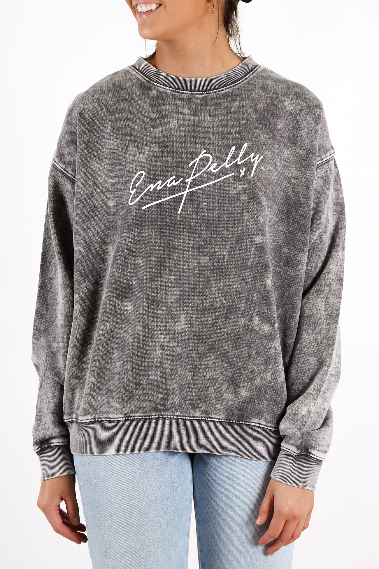 Script Sweatshirt Washed Stone
