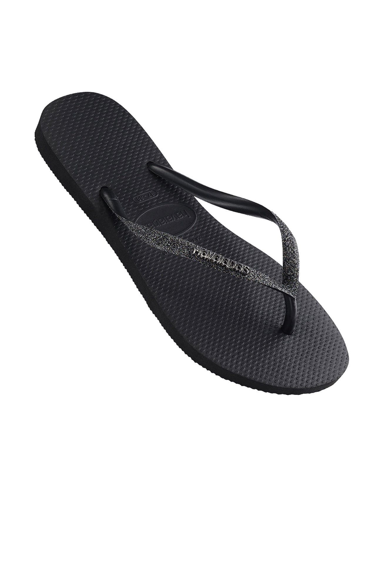 Slim Metal Logo Glitter Black Metallic Grey