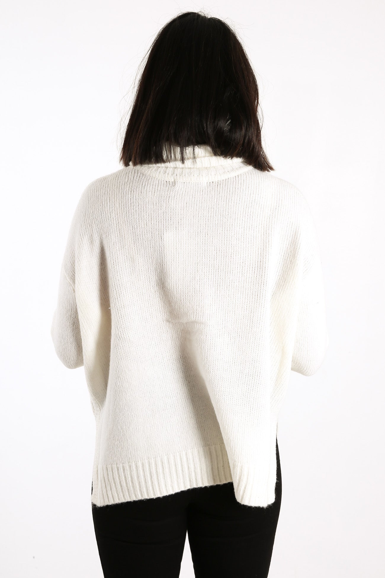 Softie Roll Neck Sweater Vintage White