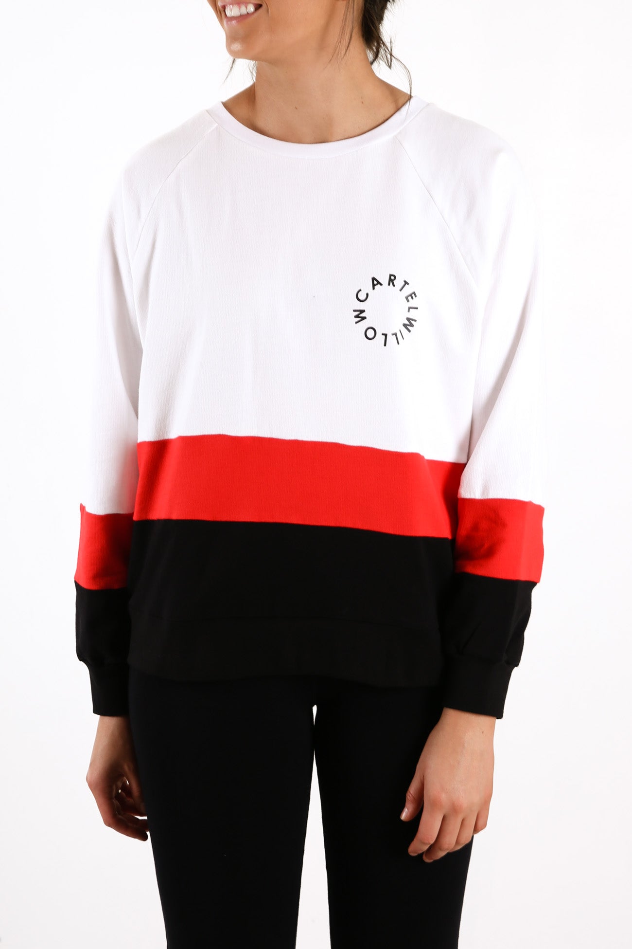 Splice Sweater White Red