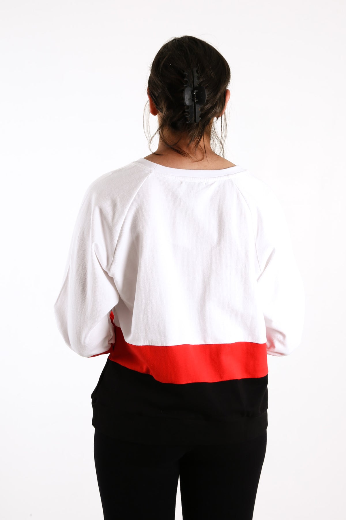 Splice Sweater White Red