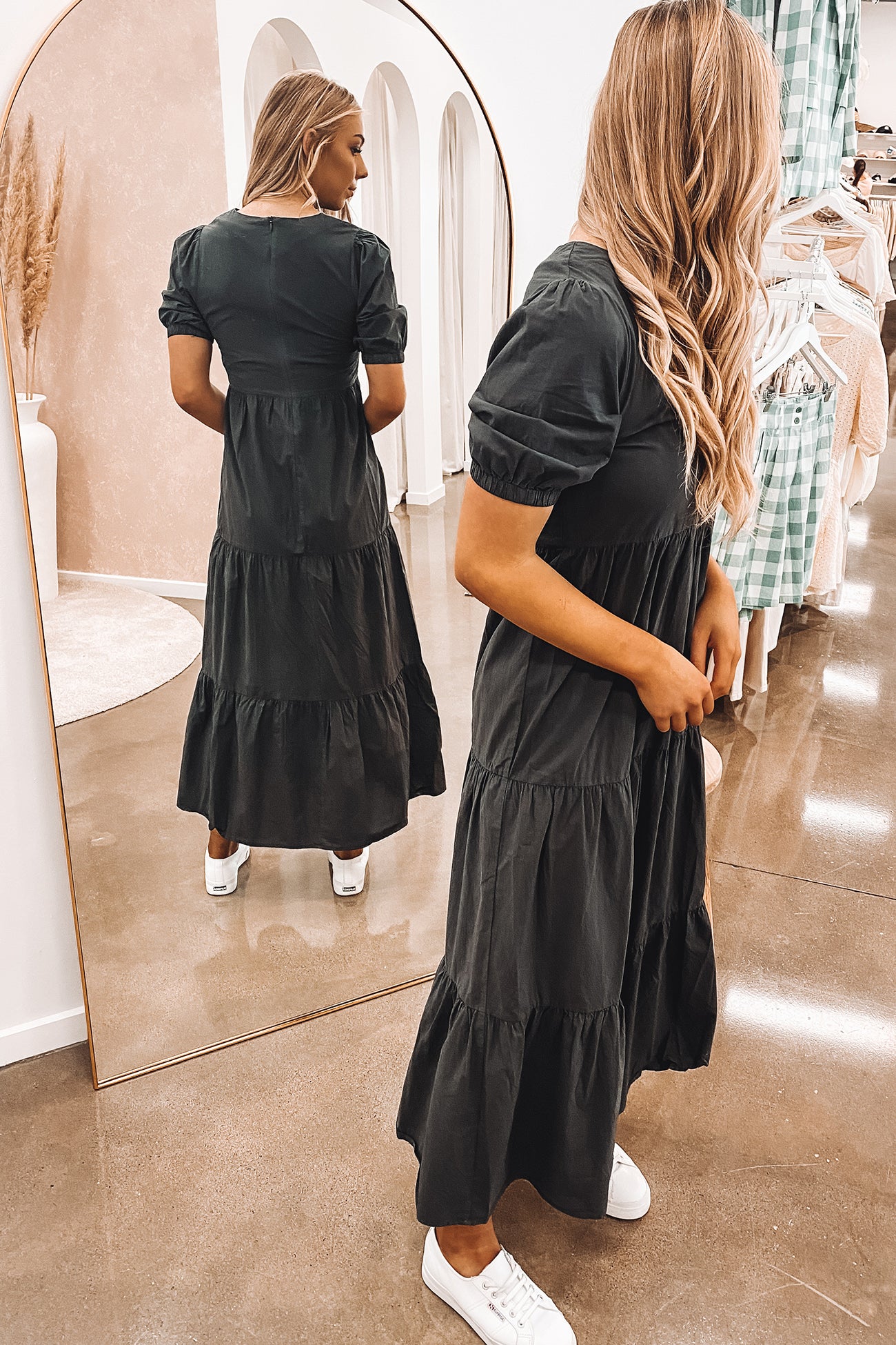 Stella Poplin Maxi Dress Coal
