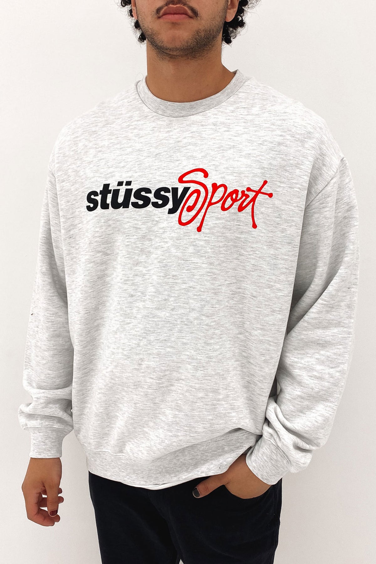 Stussy Sport 50-50 Crew Snow Marle - Jean Jail